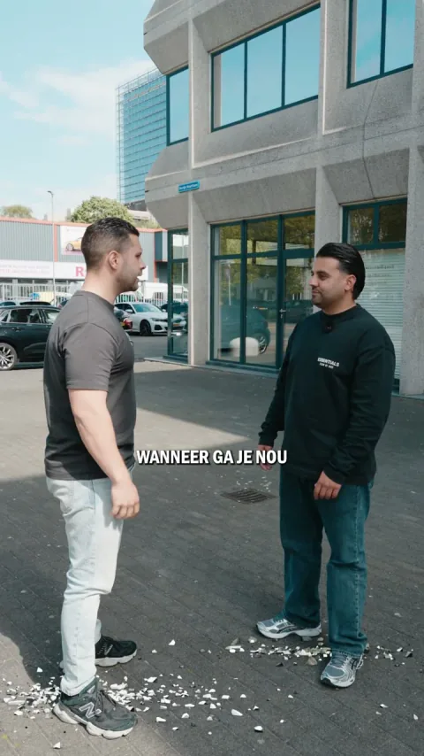 Social ad voor GelijkGeslaagd: twee mannen in gesprek op straat
